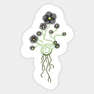 Spiral Flower: Black Sticker